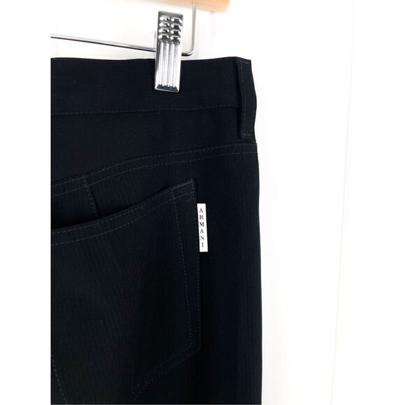 Armani Collezioni Y2K 2006 Wide Leg Black Trouser Jeans Size 10 - Picture 10 of 12